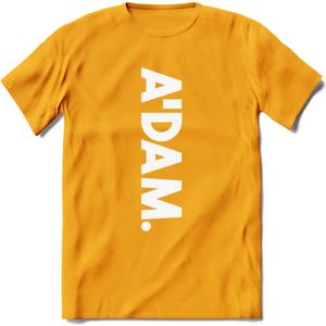 A'Dam Amsterdam T-Shirt | Souvenirs Holland Kleding | Dames / Heren / Unisex Koningsdag shirt | Grappig Nederland Fiets Land Cadeau | - Geel - XL