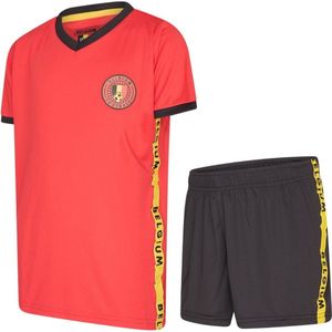België meisjes voetbaltenue 21/22 - Maat 140 - Voetbaltenue Kinderen - Zwart/Rood