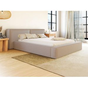 PASCAL MORABITO Bed met opbergruimte 180 x 200 cm - Stof - Beige + Matras - TIMANO van Pascal Morabito L 246 cm x H 90 cm x D 252 cm