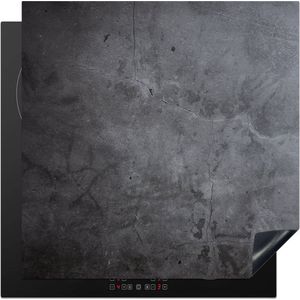 Inductie beschermer - Inductie plaat - Betonlook - Grijs - Structuur - Beton print - Industrieel - Afdekplaat voor kookplaat - 60x60 cm - Inductie mat - Kookplaat