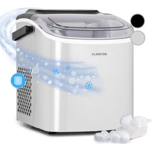 Klarstein Ijsblokjesmachine Voor Thuis - Kamperen - Gastronomie - Snelle Mini Ijsblokjesmachine - Klein - Professionele Ijsmaker Voor Grote En Kleine Ijsblokjes - Zelfreinigend - 1 -3 Liter Watertank - 12 Kg Ijs In 24 Uur - Roestvrij Staal
