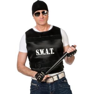 SWAT Vest Volwassen - Carnavalskleding - Zwart - Unisex - One Size - Verkleedkleding