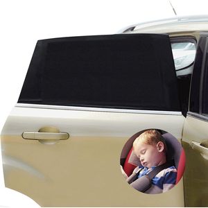 Zonnescherm voor de auto, voor baby ' s en kinderen, met gecertificeerde UV-bescherming, universeel zonneklep, autonet, voor zijruiten, mesh materiaal, beschermt passagiers, kinderen en huisdieren, 2 stuks