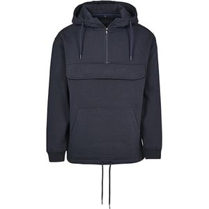 Unisex Pull Over Hoodie met rits Navy - L