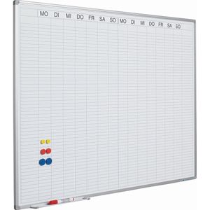 Whiteboard PRO - Geëmailleerd staal - Weekplanner - Maandplanner - Jaarplanner - Magnetisch - Wit - Duits - 90x120cm