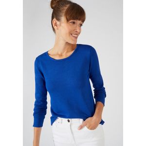 Damart - Pull in soepel tricot, effen of gebloemd - Dames - Blauw - XXL