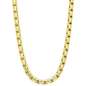 Lucardi - Heren Gerecycled stalen goldplated ketting - Ketting - Staal - Goudkleurig - 60 cm