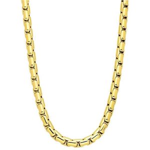 Lucardi - Heren Gerecycled stalen goldplated ketting - Ketting - Staal - Goudkleurig - 60 cm