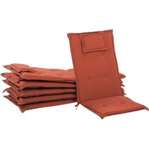 TOSCANA - Tuinkussen set van 6 - Rood - 50 x 70 cm - Polyester