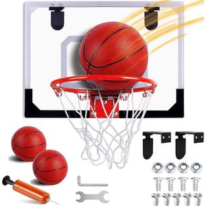 Mini-basketbalkorf voor kinderen - 40 x 30 cm - binnen gebruik - met 3 ballen en luchtpomp - sportspelset - cadeaus voor jongens en meisjes.