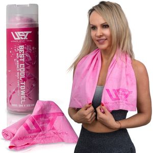 UST Cooling Handdoek in handige opberg tube - Verkoelende Handdoek – Verkoeling binnen handbereik! Kleur Roze