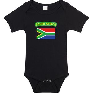 South-Africa baby rompertje met vlag zwart jongens en meisjes - Kraamcadeau - Babykleding - Zuid-Afrika landen romper 80