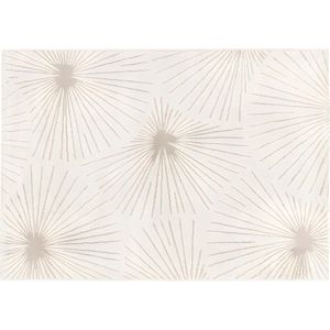 OZAIA Tapijt met afwerking in goudkleurig lurex LIVNO - 160 x 230 cm - Beige L 230 cm x H 1 cm x D 160 cm