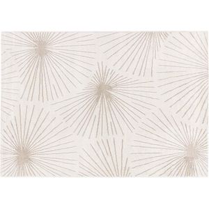 OZAIA Tapijt met afwerking in goudkleurig lurex LIVNO - 160 x 230 cm - Beige L 230 cm x H 1 cm x D 160 cm