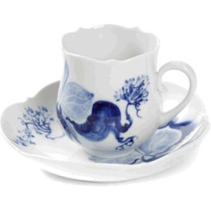 Koffie kop en schotel | Meissen | Blauwe Orchidee