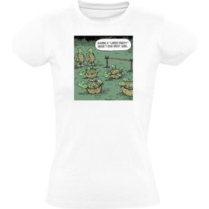 Misschien was een limbo party niet ons beste idee Dames T-shirt - dieren - feest - schildpad - turtle - dans - limbodans - humor - grappig