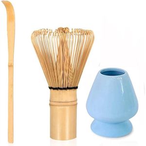 Japanse Matcha Thee Set - Bamboe Whisk, Keramische Matcha Stand Houder, Bamboe Lepel voor Traditionele Thee Ceremonie #1