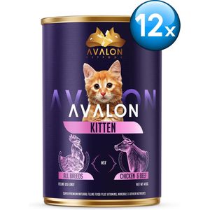 Avalon Petfood – Kattenvoer Natvoer (Kitten) – Kip & Rund – 12 blikken x 410 gram