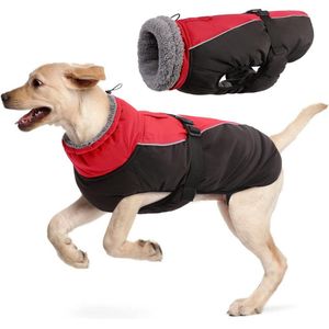 Waterdichte hondenjas voor de winter, warme hondenkleding, outfit voor kleine, middelgrote honden, hondentrui met veilige reflecterende strepen, voor labrador chihuahua, Franse buldog