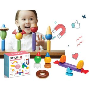 Stick-O Role Play Set - 26 onderdelen - magnetisch speelgoed - speelgoed 1 jaar - peuter speelgoed jongens en meisjes - baby speelgoed - speelgoed jongens 2 jaar