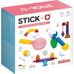 Stick-O Role Play Set - 26 onderdelen - magnetisch speelgoed - speelgoed 1 jaar - peuter speelgoed jongens en meisjes - baby speelgoed - speelgoed jongens 2 jaar