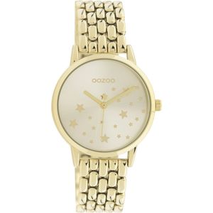 OOZOO Timpieces - goudkleurige horloge met goudkleurige roestvrijstalen armband - C11028