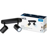 WiZ Opbouwspot Imageo Zwart 2 spots - Slimme LED-Verlichting - Warm- tot Koelwit Licht - GU10 - 2x 5W - Wi-Fi