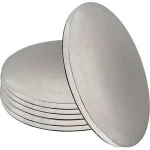 Taartplaat cake-drum stabiel rond Ø 30 cm 12 cm hoog - herbruikbaar zilver - taartbord vervoer taarten