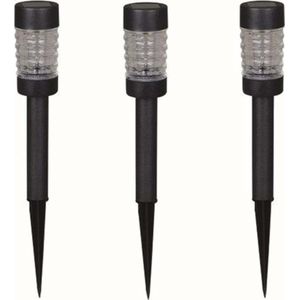 Luxform - Rennes - Tuinlampen 3 stuks - Solar 5 Lumen - RVS Antraciet - Werkend op zonne-energie