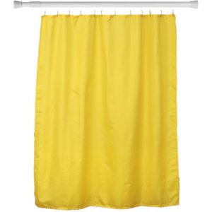 Tendance Douchegordijn en ophangstang - uitschuifbaar 70-120 cm - geel - met ringen - wasbaar