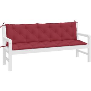 vidaXL - Tuinbankkussens - 2 - st - 180x50x7 - cm - oxford - stof - wijnrood