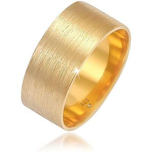 Elli Dames Ring Dames Band Breed Mat Geborsteld Basis in 925 Sterling Zilver