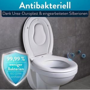 wc-bril Duroplast, toiletbril met softclosemechanisme en snelsluiting voor eenvoudige reiniging 45L x 37,6B centimeter