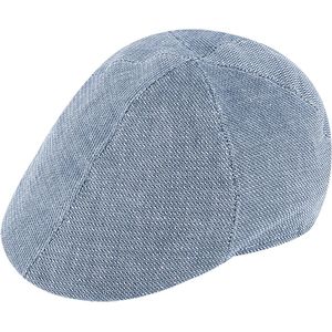 FlatCap Platte pet, Fiebig 6-Panel linnen Blauw gemeleerd mt 57