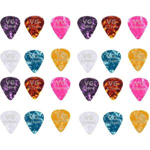 VG plectrum set 24 Celluloid plectrums - diktes thin 0.46 medium 0.71 en thick 0.96 mm