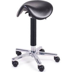 MTM STOELEN - Zadelkruk HERTHA 200-A - PUR zitting voor eenvoudig reinigen - zithoogte 49/69 cm - aluminium kruisvoet - werkkruk voor laboratoria en industrie