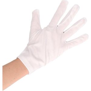 Witte korte Michael Jackson handschoenen voor volwassenen