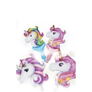 Unicorn ballon 16x 2 en popping candy - knettersnoep