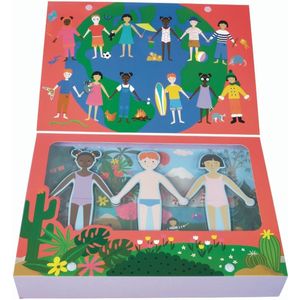 Floss & Rock Magnetische Aankleedpoppen Kinderen van de Wereld - 30 x 21,5 x 5,5 cm