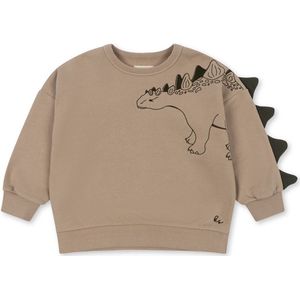Konges Sløjd Lou Sweatshirt/Trui Animal Spike Dino - Oxford Tan - Maat 3 jaar
