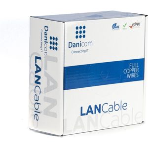 DANICOM CAT6 UTP 100 meter internetkabel op rol soepel - PVC (Fca) - netwerkkabel