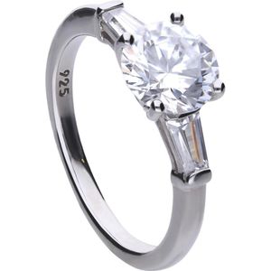 Diamonfire - Zilveren ring met steen Maat 19.5 - Bridal - Zirkonia