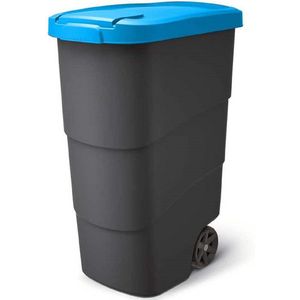 Prosperplast - Wheeler - Grote Afvalbak met wielen 90L - Blauw / Kunststof