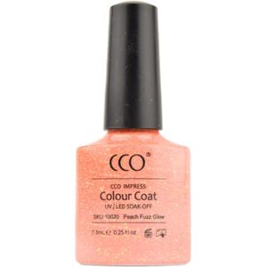 CCO kleur Peach Fuzz Glow 10020 - GlitterOranjeRood - Dekkende kleur - 7.3ml - Vegan