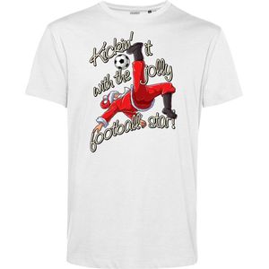 T-shirt kind Kickin' It With Santa | Foute Kersttrui Dames Heren | Kerstcadeau | Kerstpakket | Wit | maat 92