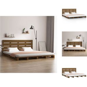 vidaXL Klassiek houten bed - 200 x 150 x 80 cm - Massief grenenhout - Honingbruin - Bed