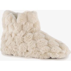 Thu!s fluffy dames sloffen beige - Maat 36 - Pantoffels