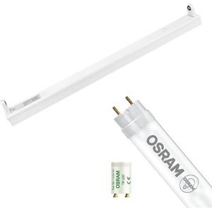 LED TL Armatuur met T8 Buis - OSRAM SubstiTUBE Value EM 840 - Aigi Dybolo - 60cm Enkel - 7.6W - Natuurlijk Wit 4000K