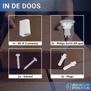 Wandlamp Wit - Up & Down - Dimbaar - 9.8 watt - 355 umen Lumen - 2200-2700 Kelvin - 2200-2700k - IP65 Buitenverlichting