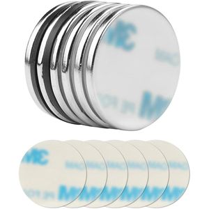 Pack of 6 Neodymium Magnets Round Self-Adhesive Power Magnets 30 x 3 mm Strong Mini Adhesive Magnets Portable 8 kg Disc Magnet for Whiteboard Refrigerator